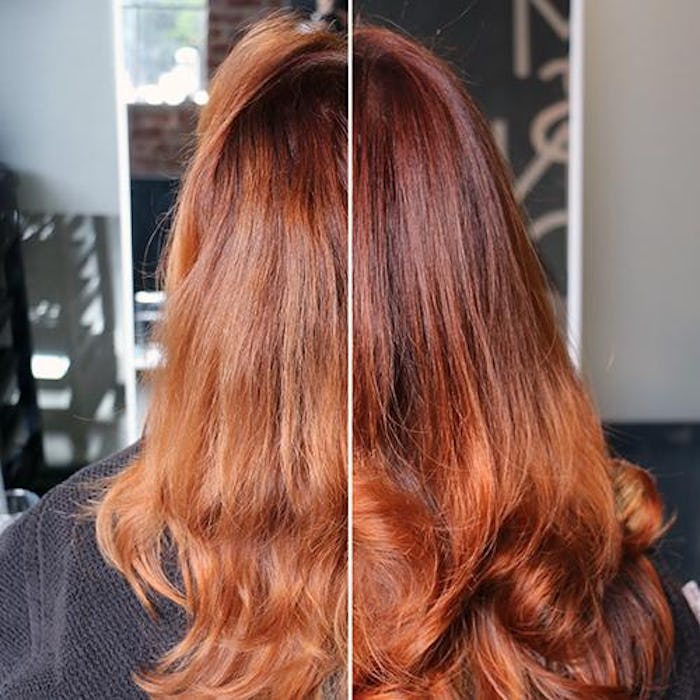 genova red hair color - before and after