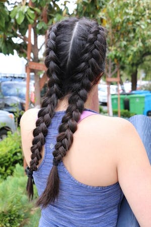 two french braids hairstyle