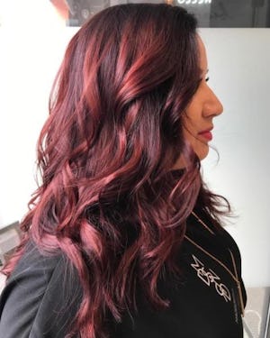 trieste red hair color with barolo hair gloss