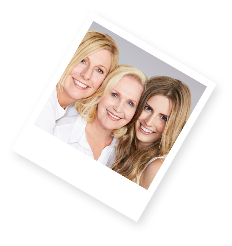 three woman smiling