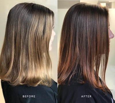 madison reed hair gloss before and after