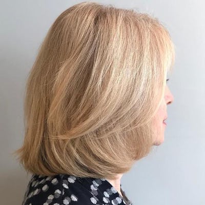 hair color and cut for aging blonde