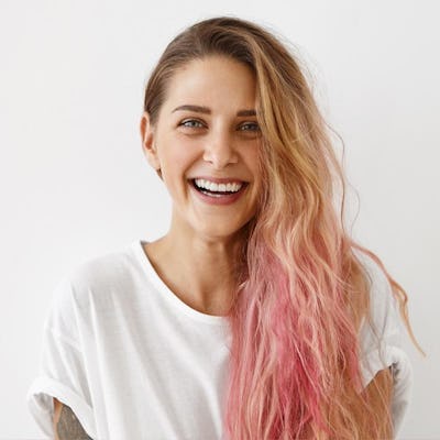 woman with pastel hair colors