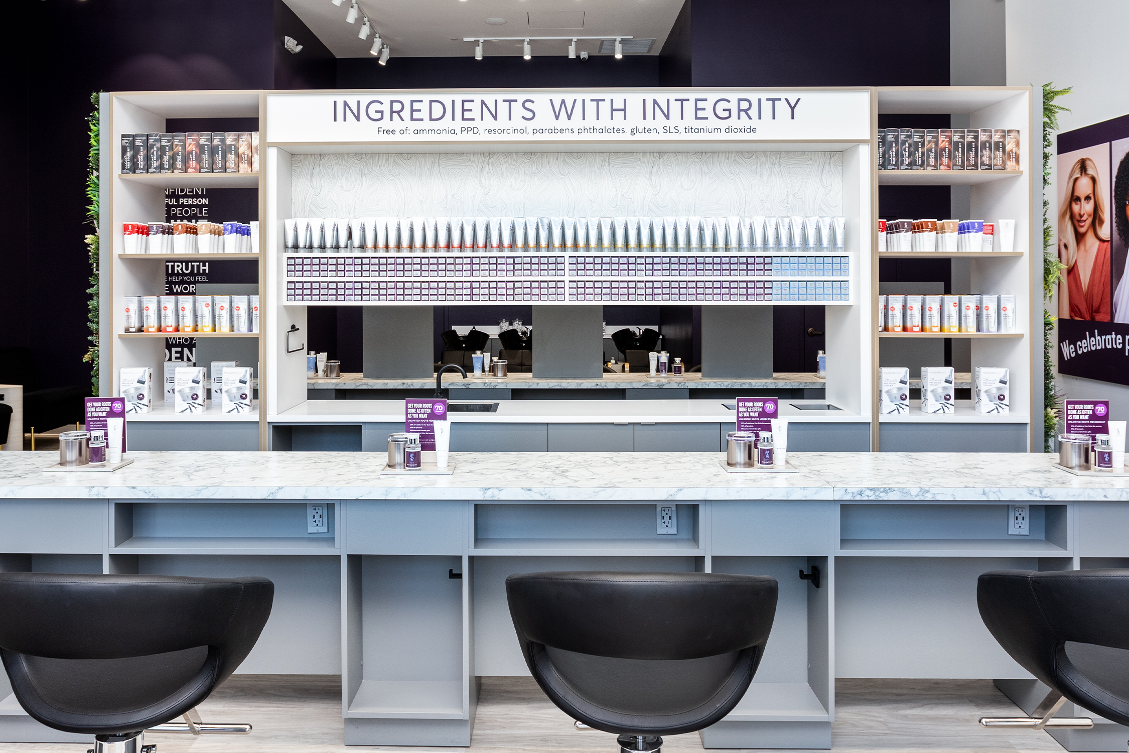 Madison Reed Hair Color Bar Ingredients with Integrity Sign
